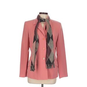 Kasper Pink Blazer with Patterned Scarf